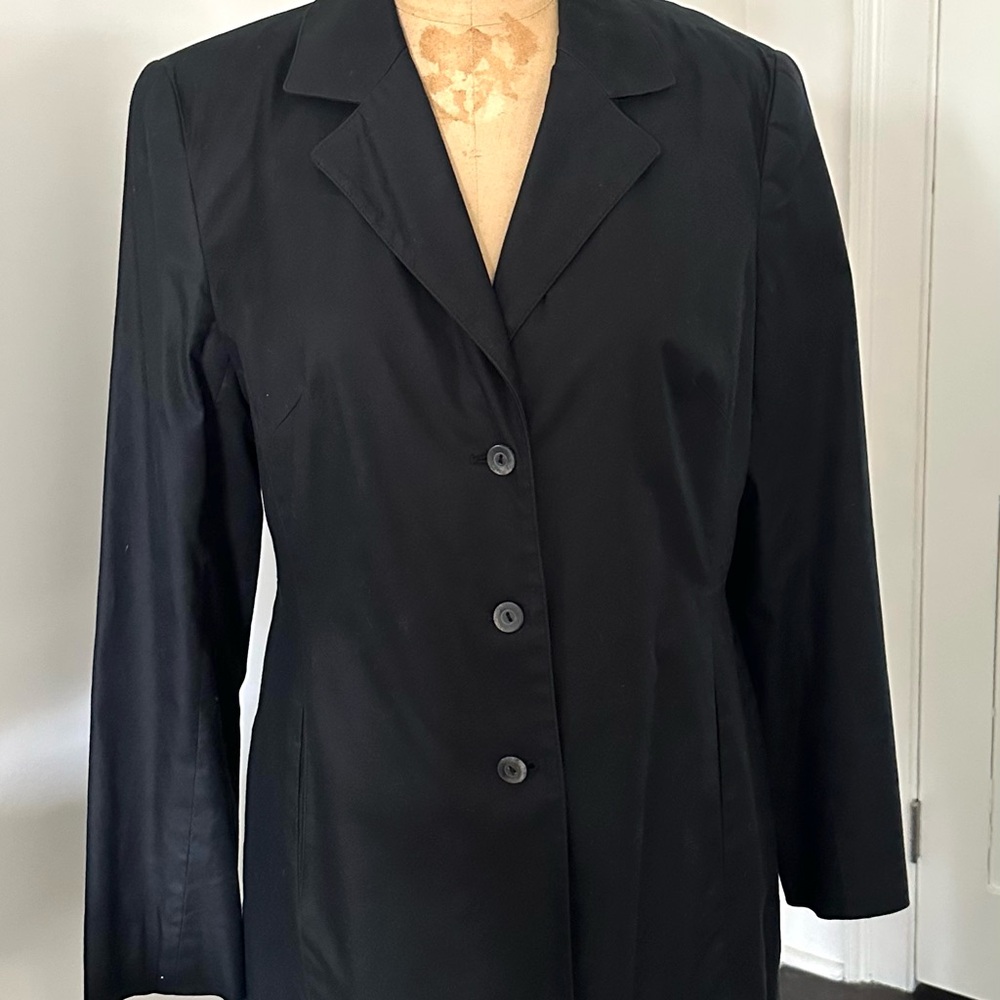 Ganni Black Blazer with Notched Lapels and Tailored Fit USA